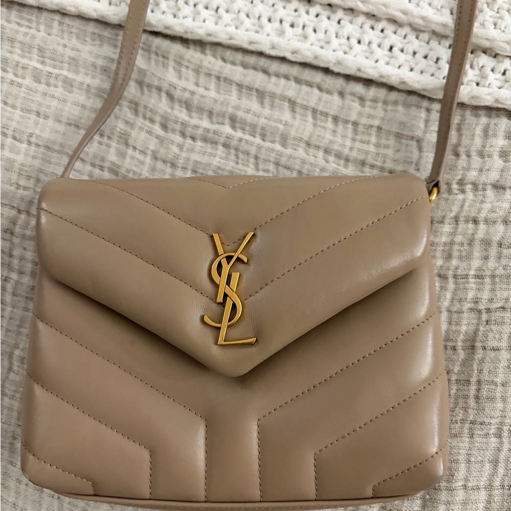 Saint Laurent Tan Quilted Leather Crossbody with Gold YSL Hardware - Picture 2 of 10